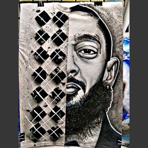 XL AIRBRUSHED/HAND PAINTED NIPSEY HUSSLE TEE